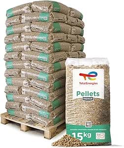 TotalEnergies Holzpellets Premium Heizpellets Nadelholz 15kg x 65 Sack 975kg - 1 Palette